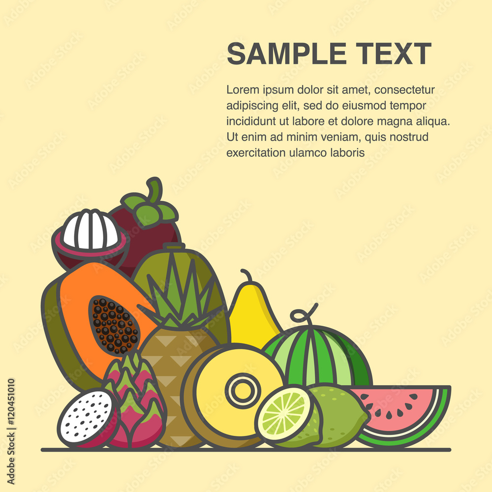 Tropical fruits banner design