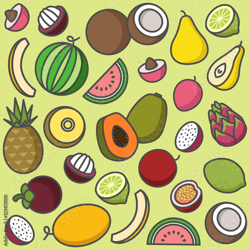 Tropical fruits background