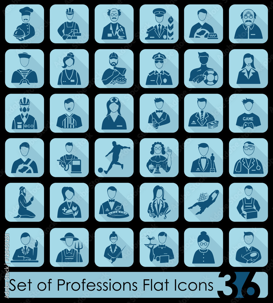 Set of professions icons Set of professions icons