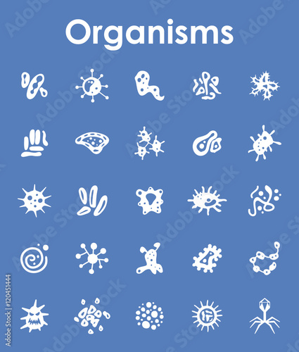 Set of organisms simple icons