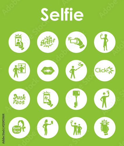 Set of selfie simple icons