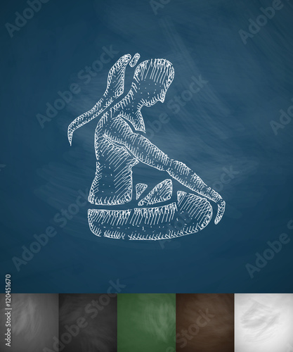 meditation pose icon. Hand drawn vector illustration