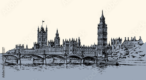 Big Ben. Vector drawing