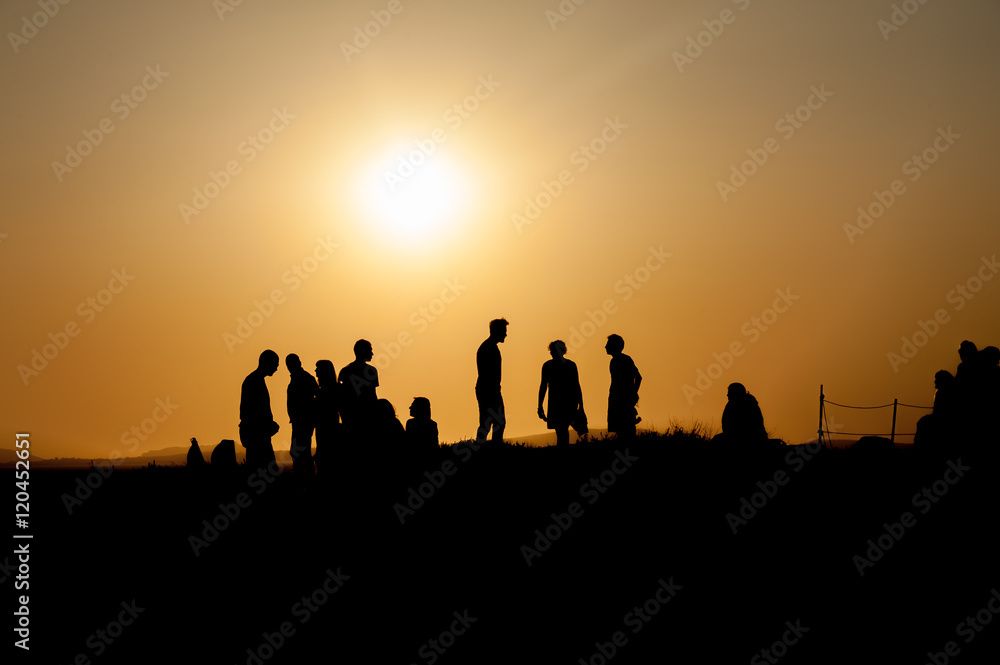 Silhouette of person at sunset