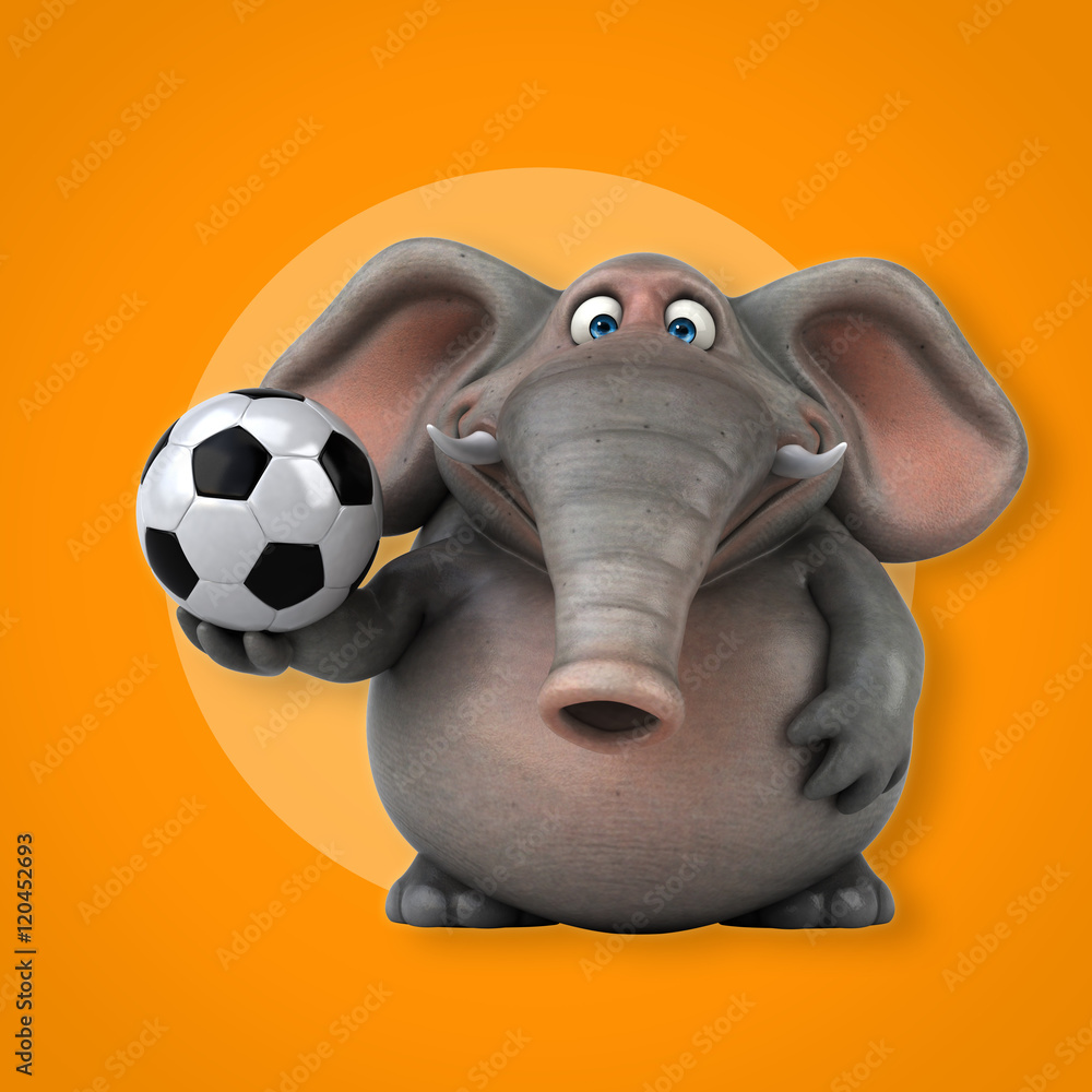 Fototapeta premium Fun elephant - 3D Illustration