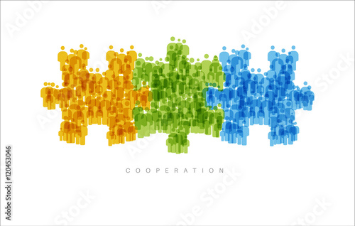 Cooperation Teamwork concept made from people icons