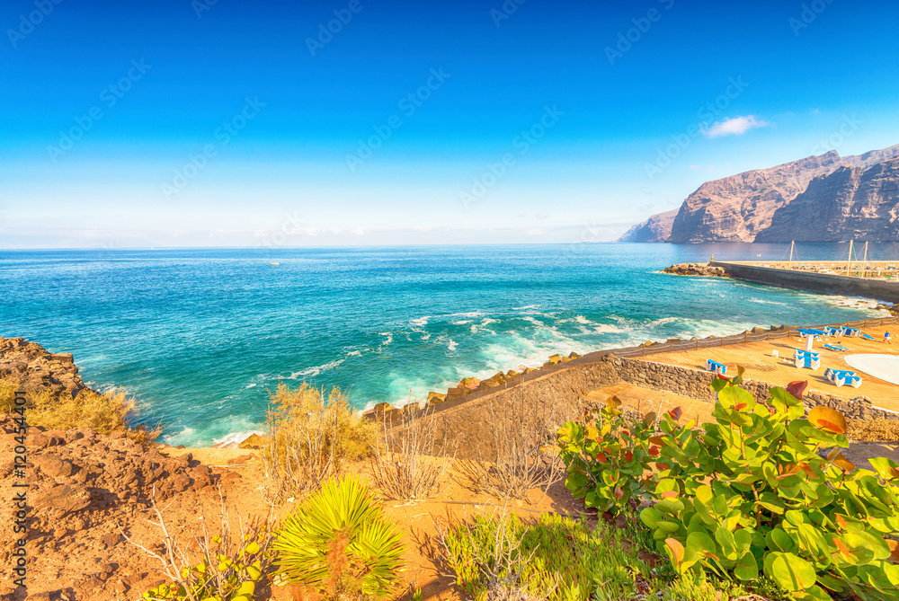 Cliffs and beach of Los Gigantes - Tenerife