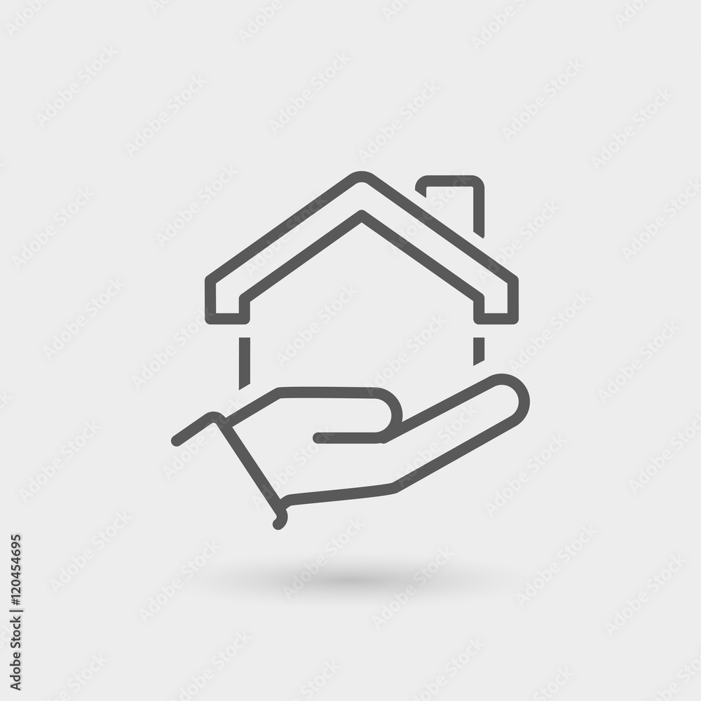 house insurance thin line icon house insurance thin line icon