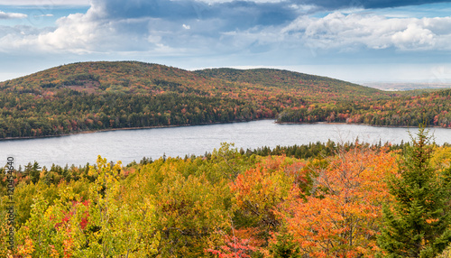 Magnificence of New England foliage scenario in autumn