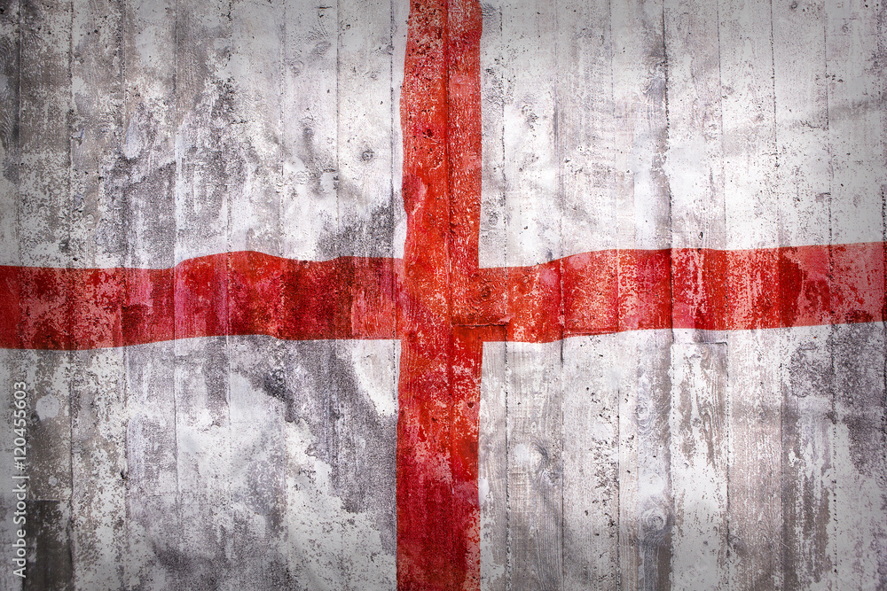 Grunge style of England flag on a brick wall Grunge style of England flag on a brick wall