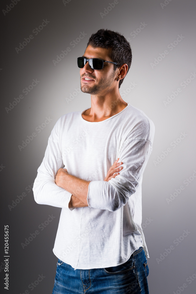 Young man in white shirt Young man in white shirt