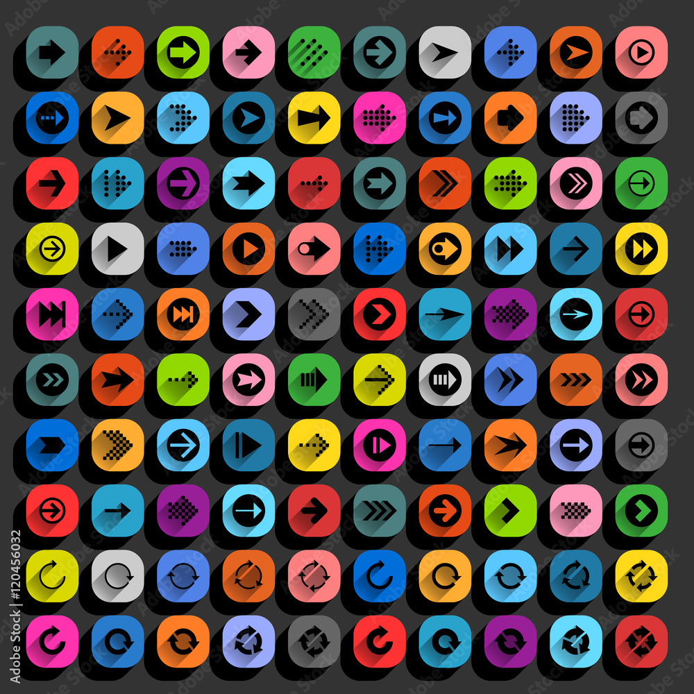 Color arrow icon in flat style Color arrow icon in flat style