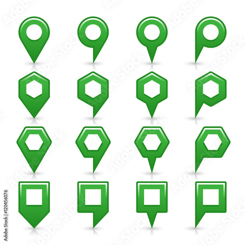 Flat green color map pin sign location icon