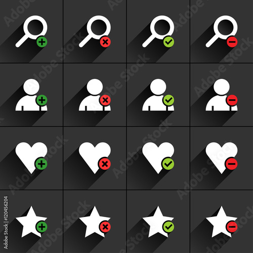 White additional sign flat icon