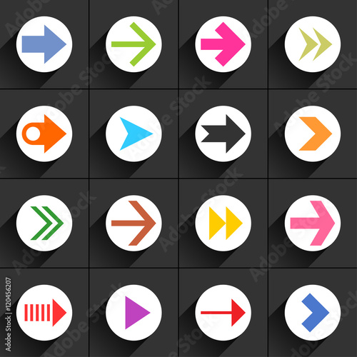 White arrow icon on black