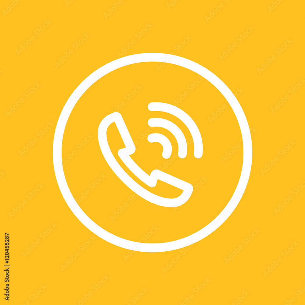 phone line icon in circle, vector illustration phone line icon in circle, vector illustration