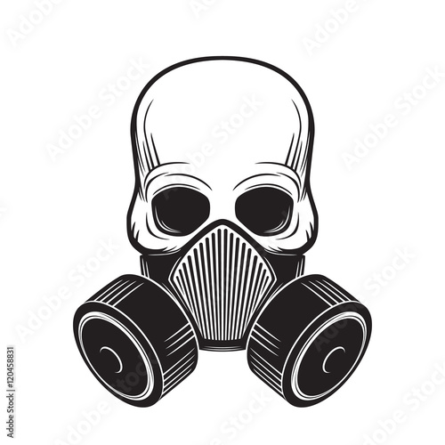skull with gas mask