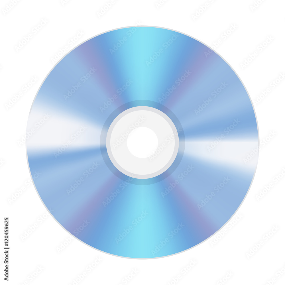 realistic blank compact disc CD or DVD isolated on a white background realistic blank compact disc CD or DVD isolated on a white background