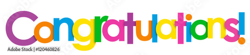 CONGRATULATIONS Colourful Vector Letters Banner