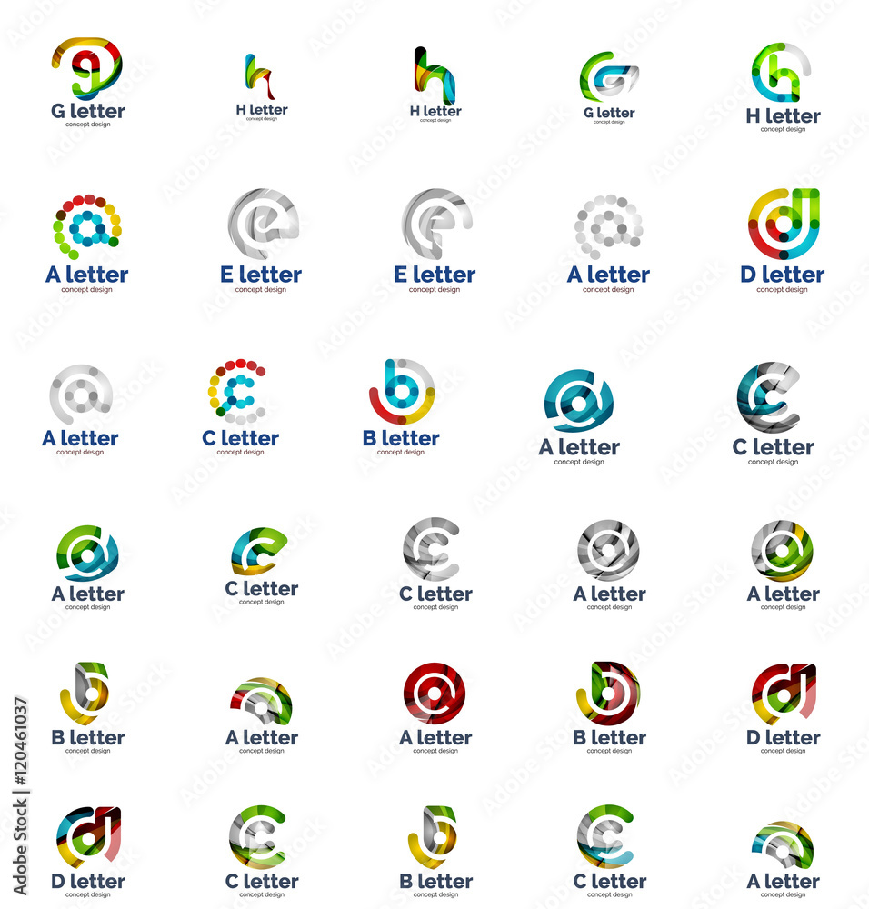 Vector set of abstract letter business logo icons