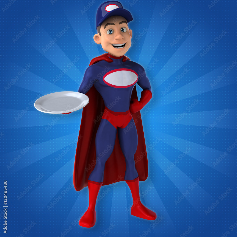 Fun superhero - 3D Illustration