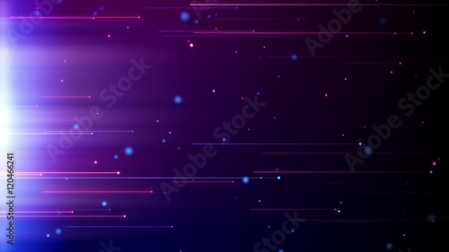Seamlessly looping vibrant abstract background animation of particles moving horizontally
