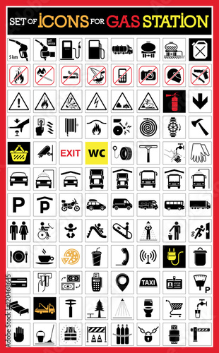 Very useful and usable set of icons for gas station and other services on the road.
Collection of premium quality pictograms for gas station.
