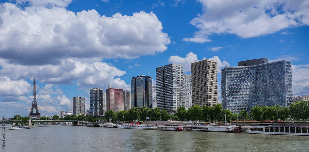 Eiffel Tower in Paris with Seine, France Eiffel Tower in Paris with Seine, France