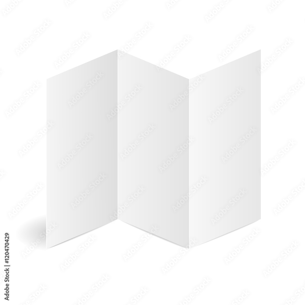 Blank Folded Leaflet White Paper Template. Vector Blank Folded Leaflet White Paper Template. Vector