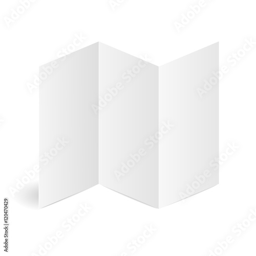 Blank Folded Leaflet White Paper Template. Vector © mouse_md