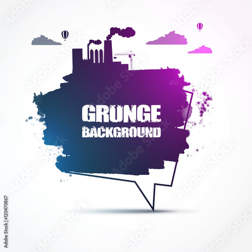 grunge vector speech bubble. vector background

