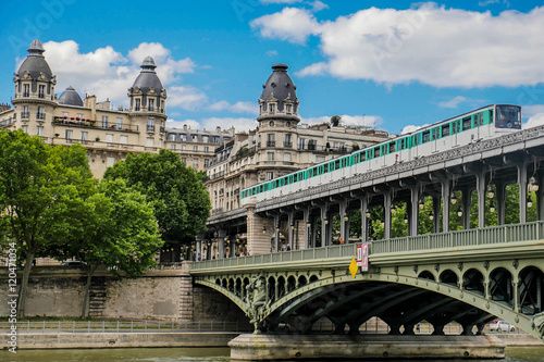 Pont de Bir Hakeim in Paris, France, bridge for Metro