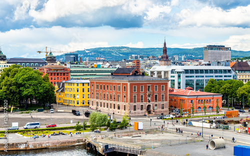 Canvas Print View of Oslo city centre