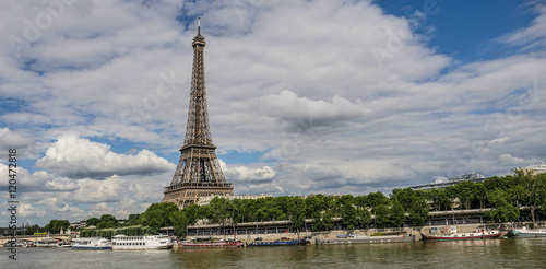Eiffel Tower in Paris with Seine, France © FreeProd
