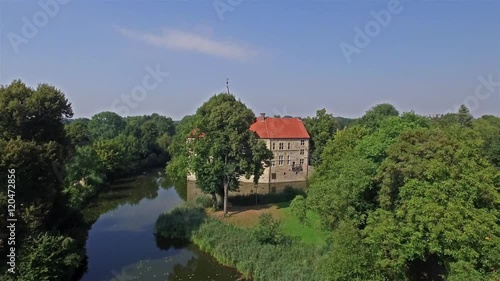 Luftaufnahme der historischen Renessaince Burg  Luedinghausen, Deutschalnd photo