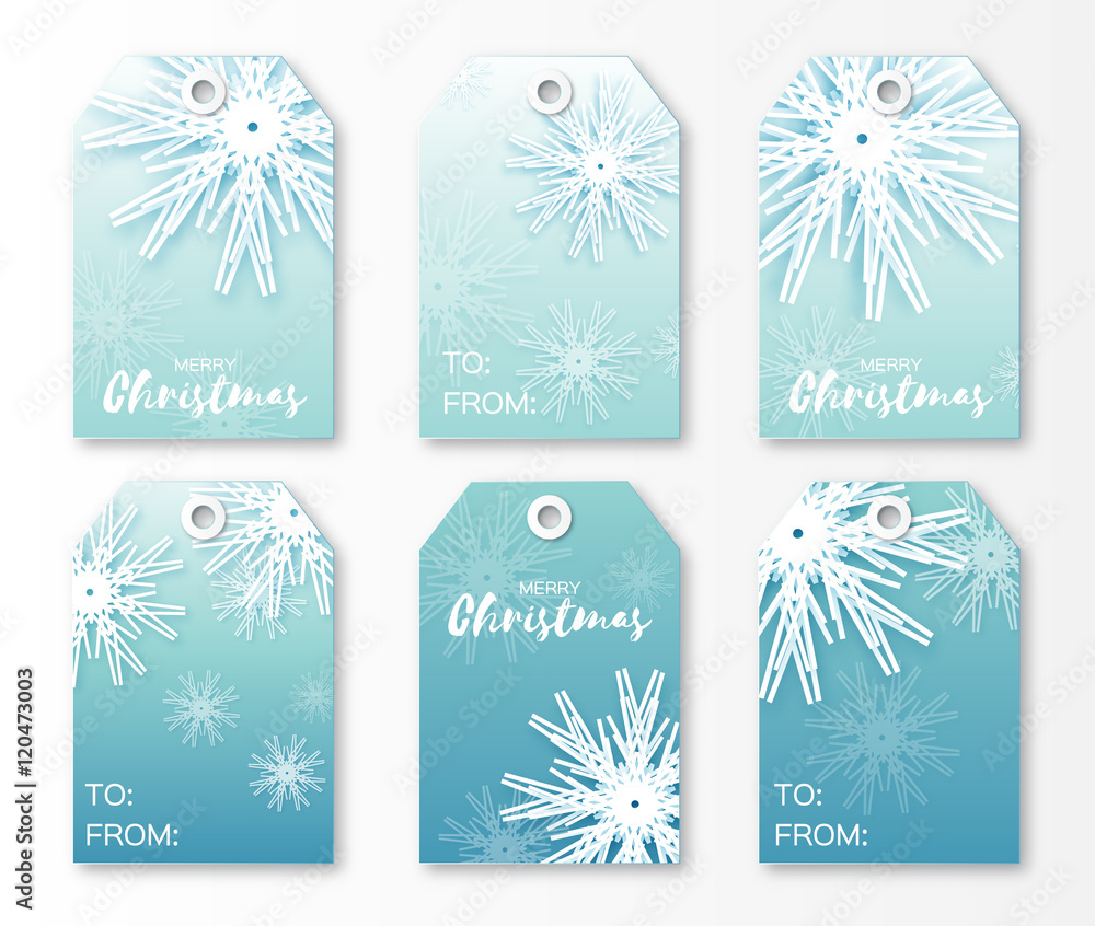 festive-collection-of-blue-christmas-labels-ready-to-use-gift-tags-xmas-and-new-year-set-of-6-printable-origami-holiday-label-vector-seasonal-badge-design-illustration-stock-vector-adobe-stock