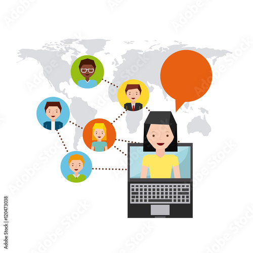 Wallpaper Mural job opportunity online flat icons vector illustration design Torontodigital.ca