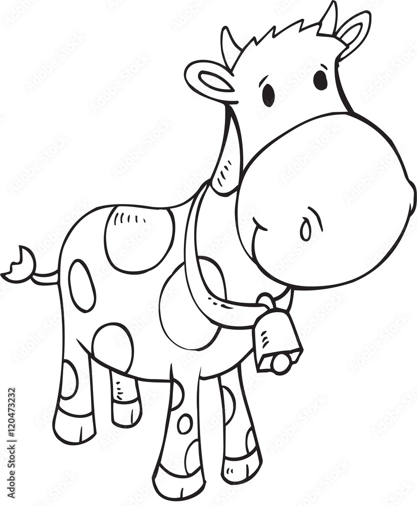 Doodle Cow Vector Illustration Art