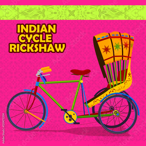 Indian Cycle Rickshaw representing colorful India