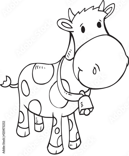 Doodle Cow Vector Illustration Art