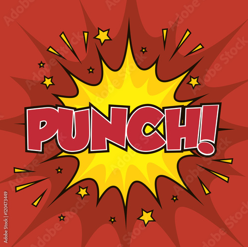 boxing punch pop art isolated vector illustration eps 10