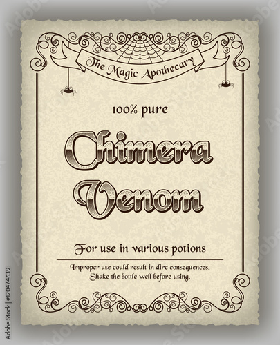 Halloween apothecary label