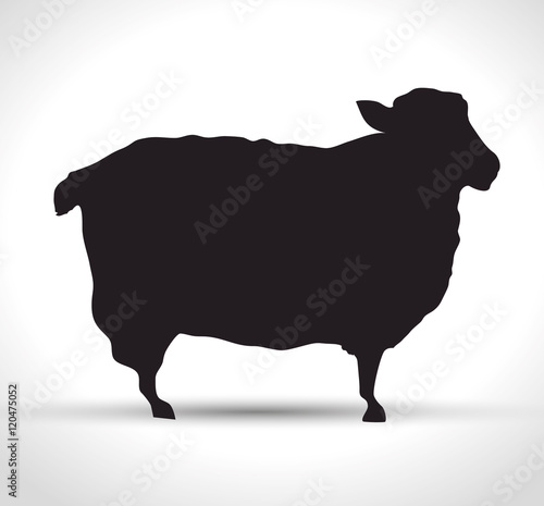 silhouette sheep manger isolated design vector illustration eps 10