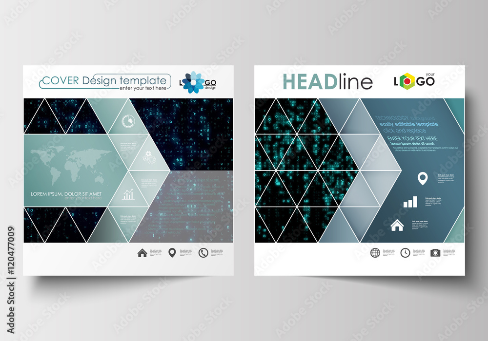 Business templates for square design brochure, magazine, flyer, booklet ...