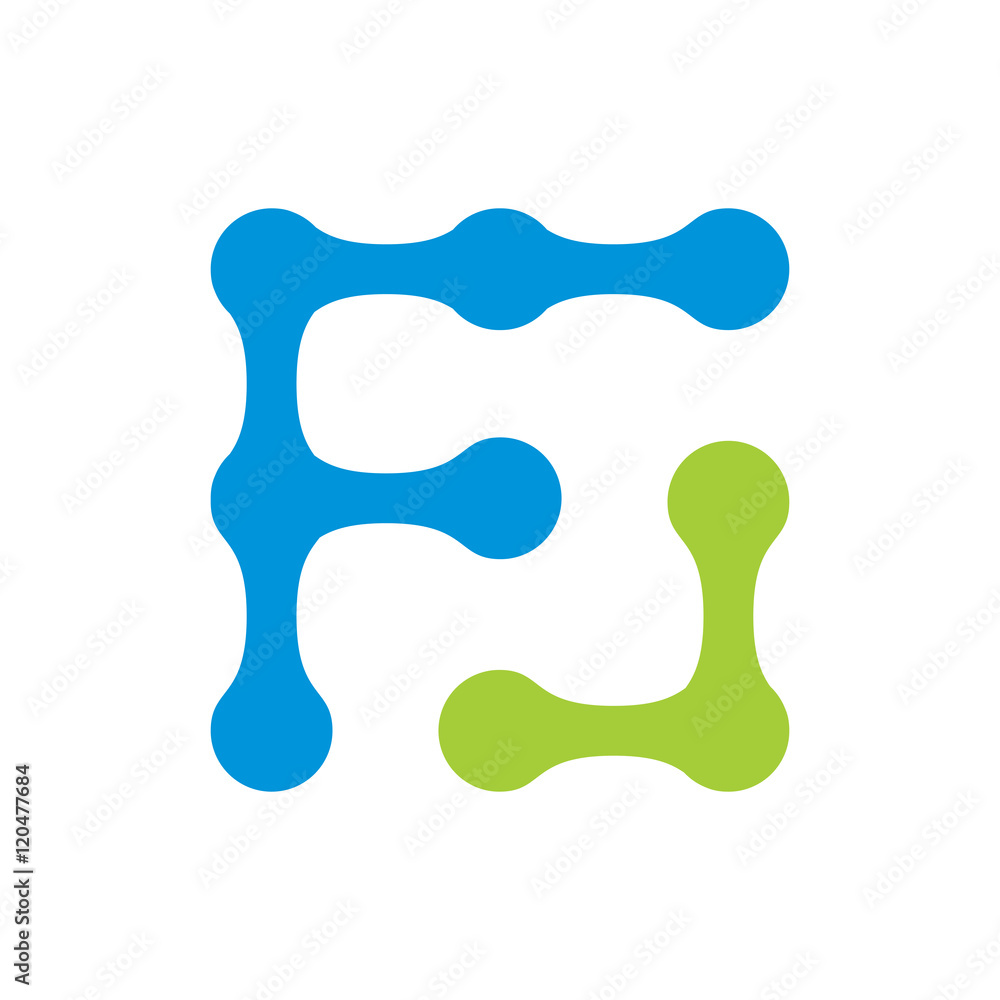 Modern Abstract F Laboratories Logo Modern Abstract F Laboratories Logo