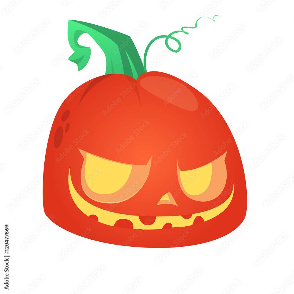 Cartoon pumpkin head. Halloween vector illustration
