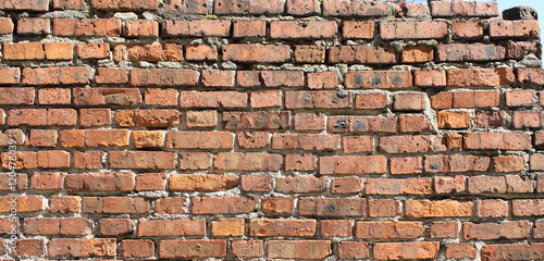 a fragment of a brick wall