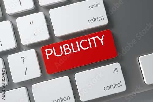 Publicity CloseUp of Keyboard. 3D Illustration.