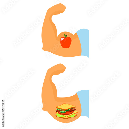 ilSports . Life style . Correctly food. Vector