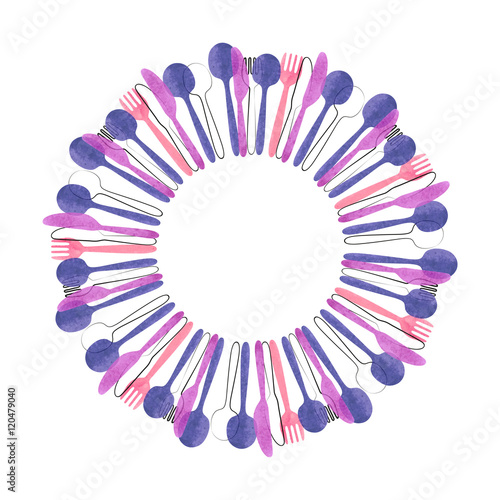 Cutlery round frame. Restau...